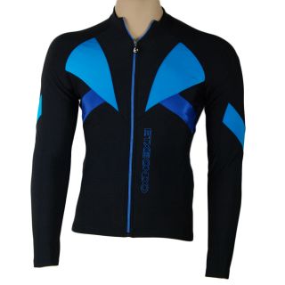 Lisala Womens Long Sleeve Thermal Cycling Jacket Black/Blue Medium