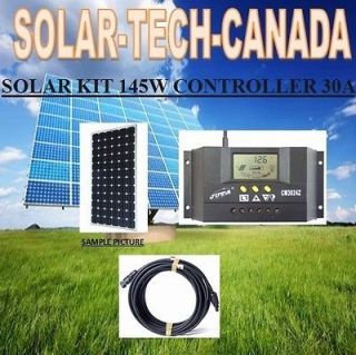 Panel Panneau Solaire PV KIT 145 Watt 145W W 30A LCD charger cable RV
