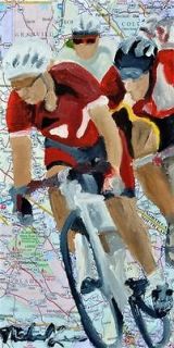 Michael Lee Original Oil Painting Bike Racing, Art Cycling, Centurion