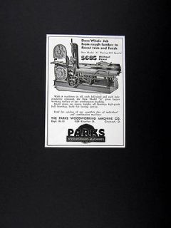Parks Model A Planing Mill Combination Woodworking Machine 1935 Ad