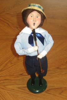 Byers Choice Caroler Woman Golfer 2000 Lady with Golf Club Blue Outfit