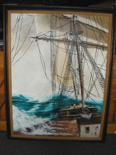 Large Lee Reynolds Painting With Vintage Walnut Frame