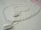 Silver EP Calabash Charm Bracelet Necklace Jewelry Set