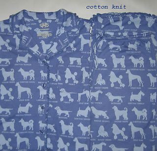 Womens Winter Dog Pajamas by Cabernet Size S M L Blue NEW Weiner