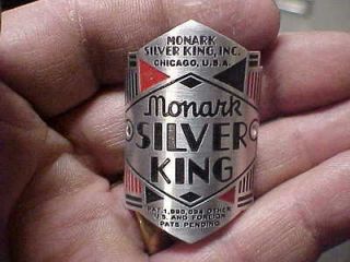 Monark Silver King Tricycle Head Tube Badge Emblem 1930s   1940s