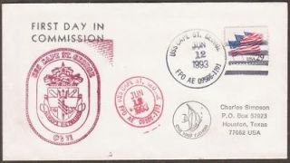 USS Cape St. George CG 71 June 12 1993 Rubber Stamped Cachet