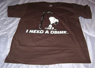THE PEANUTS I NEED A DRINK T SHIRT M MEDIUM NEW LICENSED SNOOPY TEE