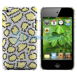Leopard Bling Rhinestone Hard Case Skin For iPod Touch 4th Gen 4G