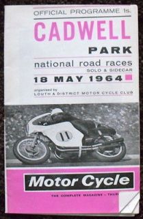 CADWELL PARK SOLO & SIDECAR NATIONAL MOTORCYCLE ROAD RACE PROGRAMME 19