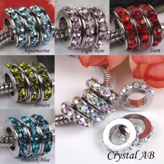 Bulk Wholesale Crystal Spacer Beads Fit Bracelet