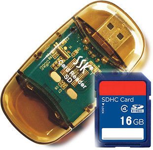 SDHC SD MMC High Speed Memory Card Reader +16GB DSHC SD card Brown