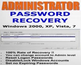 MS Windows Password change lost forgot reset recover