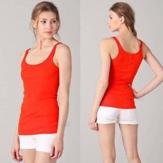 NEW VINCE Basic Ribbed Favorite Soft tank top chili XS