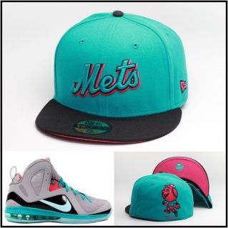 New York Mets Custom Fitted Hat For Lebron 9 South Beach/Miami Vice