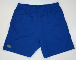 LACOSTE SPORT Mens Athletic Shorts Nuit Med Blue 100% Polyester size 7
