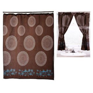 Carnation Home Fashion Matching Shower & Double Swag Window Curtain