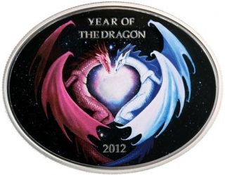 Niue 2012 1$ Lunar Calendar year of the Dragon Love Dragon Silver Coin