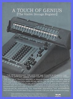 1963 SCM Marchant VSR Calculator A Touch of Genius Vintage Ad