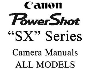 Canon PowerShot SX User Guide Instruction Manual (ALL SX and HS