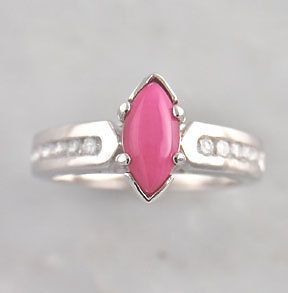 Sterling Silver Pink Star Sapphire CZ Brilliant Ring