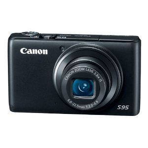 Canon PowerShot S95 Digital Camera   Black (LENS ERROR   For Parts or