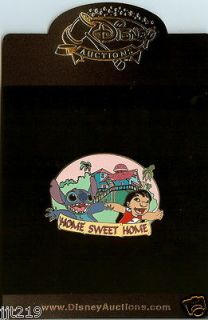 Disney Auction P.I.N.S. Stitch Home Sweet Home LE Pin New on Card