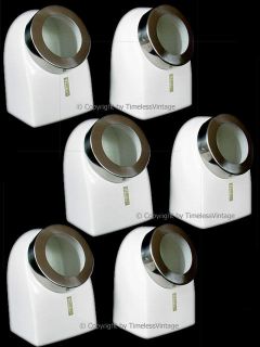 Retro Set of 6 Ceramic White Kitchen Canisters Jars