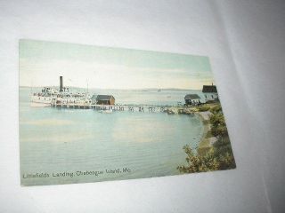 Chebeague Island Maine Littlefields Landing UNUSED Postcard