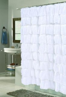 Carmen™ Ruffled Fabric Shower Curtains By Carnation Home Fashions®