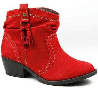 Faux Suede Short Cowboy Western Ankle Boot Soda Magnet