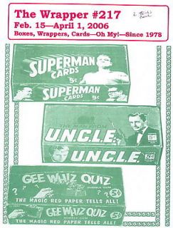 THE WRAPPER #217 TOPPS SUPERMAN U.N.C.L.E GEE WHIZ QUIZ HOT ROD