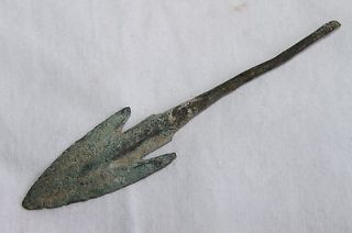 ANCIENT GREEK BRONZE SPEARHEAD 8/7th CENT BC