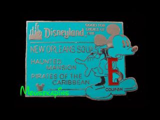 Mickey Mouse DISNEYLAND E TICKET New Orleans Square Rides Disney 2005