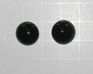 Black Glass Eyes with metal loop for bear making 16 mm