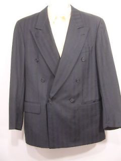 Double Breasted Navy Blue Pinstripe Al Capone Chicago Suit 40R 33 x 32