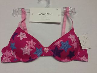 Girls Calvin Klein micro demi convertible BRA TEEN logo straps 34aa