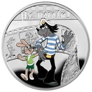Niue 2010 1$ Cartoon Characters Nu, Pogodi Wolf and Rabbit Proof