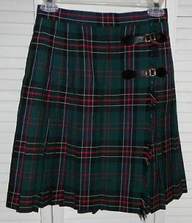 Womens JACOBSONS Petites Wool Plaid Skirt Size 6 Kilt Tartan 4 Small