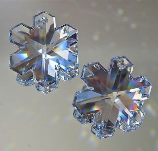Swarovski Crystal Set of Two 30mm Snowflake Prism Ornaments