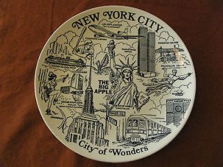 Plate New York City, The Big Apple, W/ Twin Towers World Trade Center