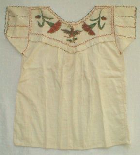 PEASANT BLOUSE Embroidery Glass Beads Eagle Carnations Folk sm size