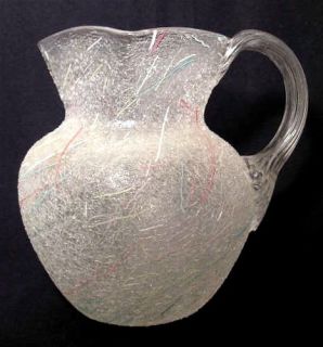 Phoenix art glass overshot PELOTON pitcher, 8 h. *SALE*