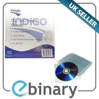 100 CD DVD 80MC Plastic Clear Sleeve Cases Wallet Cover