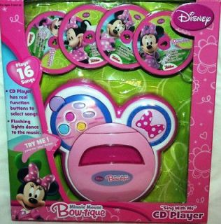 NEW Minnie Mouse Bowtique Sing with Me CD Player