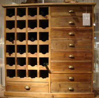 Reclaimed Bleached Pine Wine Cabinet