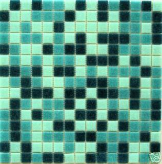 Glass Mosaic Tile Wall Floor Indoor Outdoor Teal Aqua V