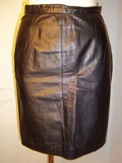 Michael Hoban North Beach Black Leather Skirt size 5/6