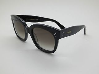 Auth. CELINE PARIS LARGE NEW AUDREY CL 41805/S 807/HA Black Sunglasses