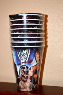 NEW 8 WWE PAPER CUPS, JOHN CENA , REY MYSTERIO, PARTY SUPPLIES