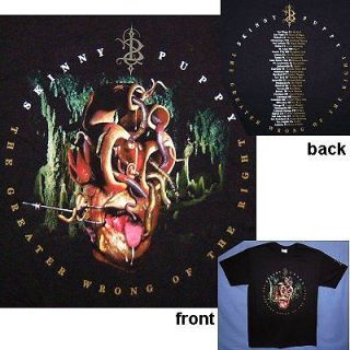 SKINNY PUPPY GREATER WRONG OF THE RIGHT TOUR BLACK T SHIRT XL X LARGE